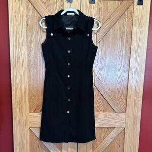 Calvin Klein Black Button-Front Dress